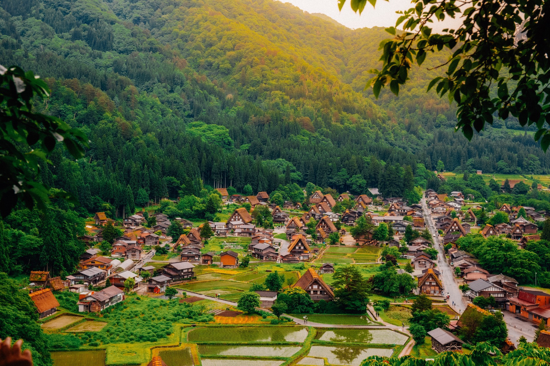 Vistas del pueblo de Shirakawago desde el mirador