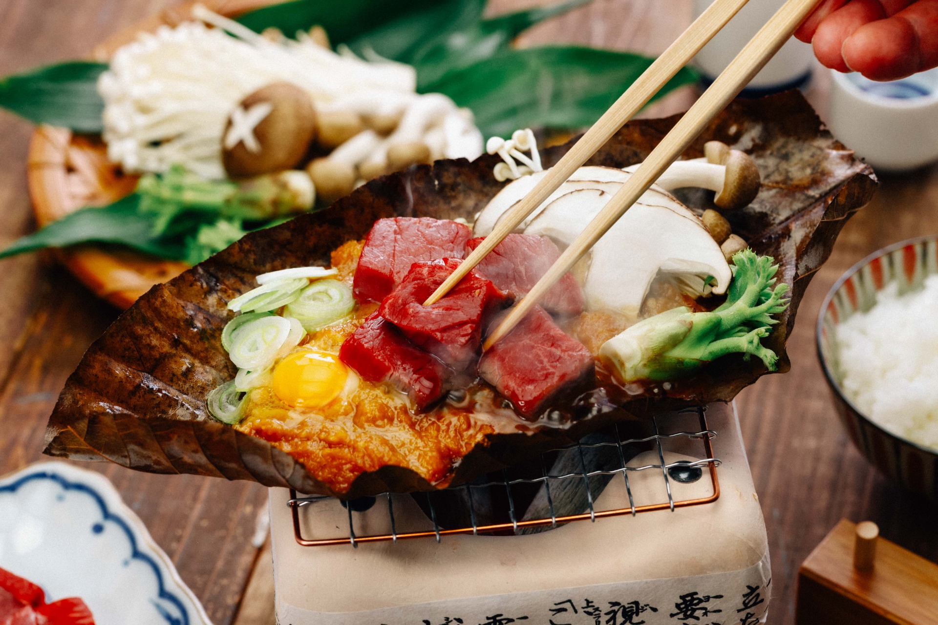 Plato de hoba miso con carne de Hida