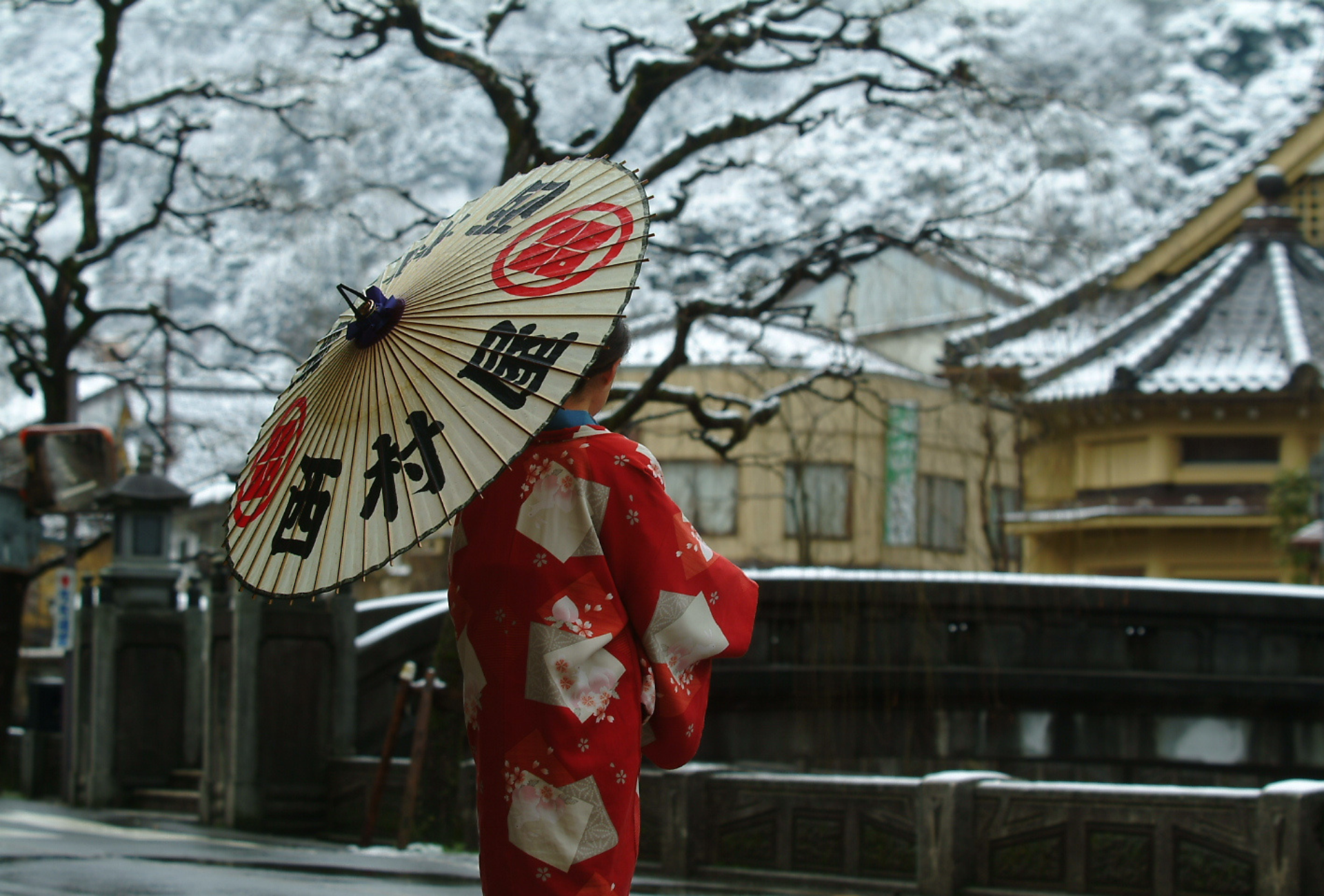 Una estampa navideña en Kinosaki Onsen