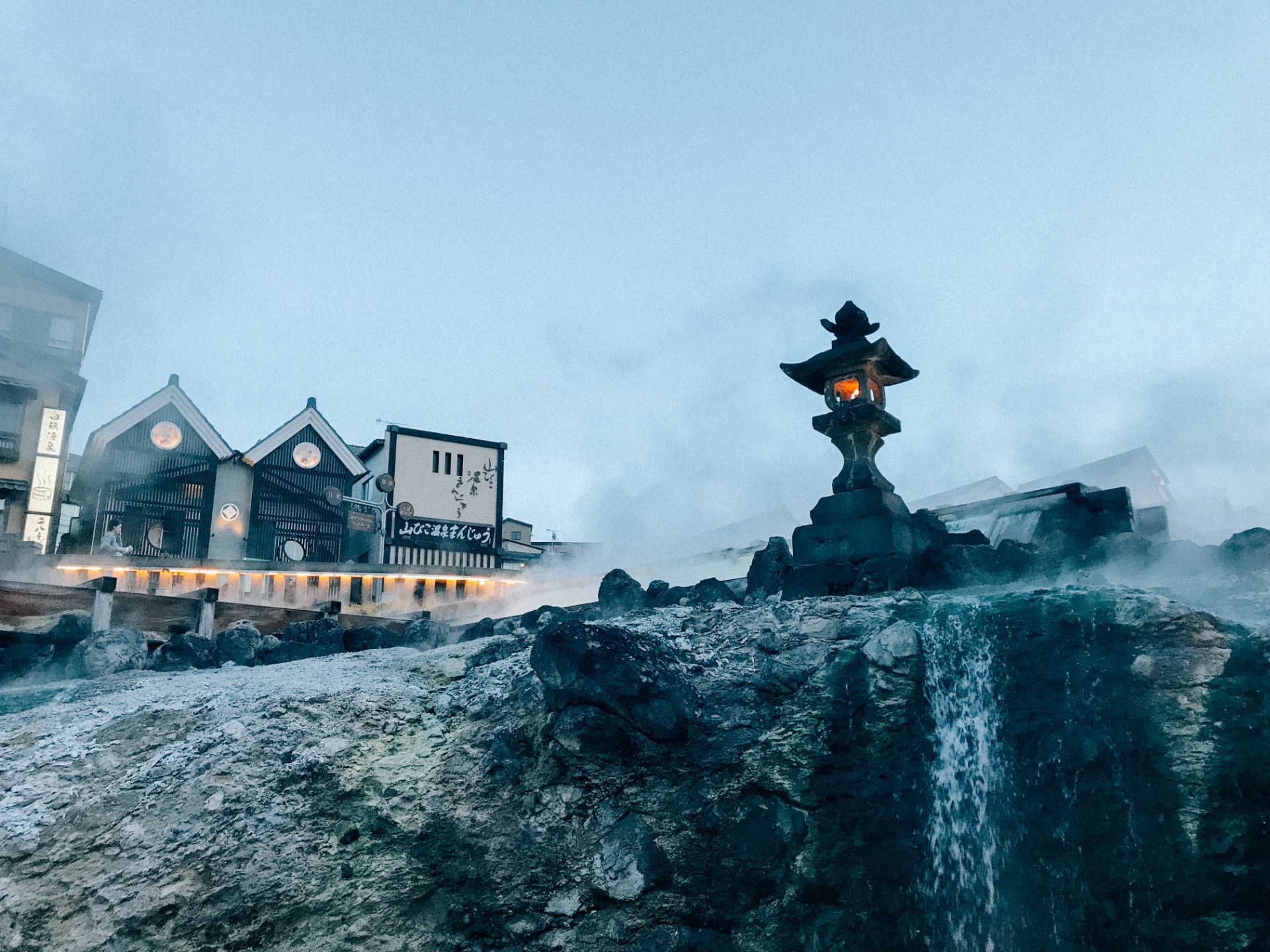 Zona termal en Kusastsu Onsen