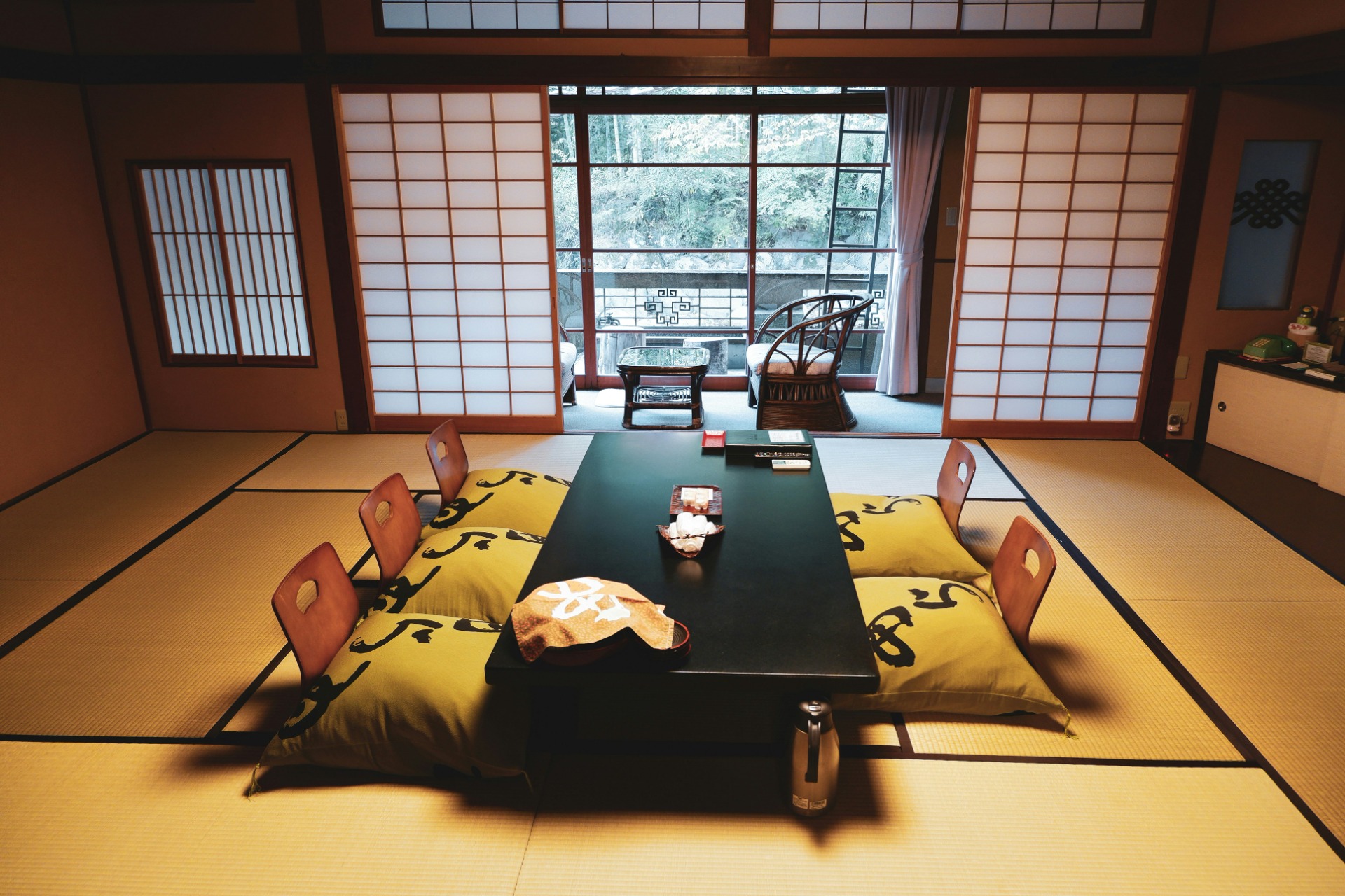 Espacio interior en un ryokan japonés