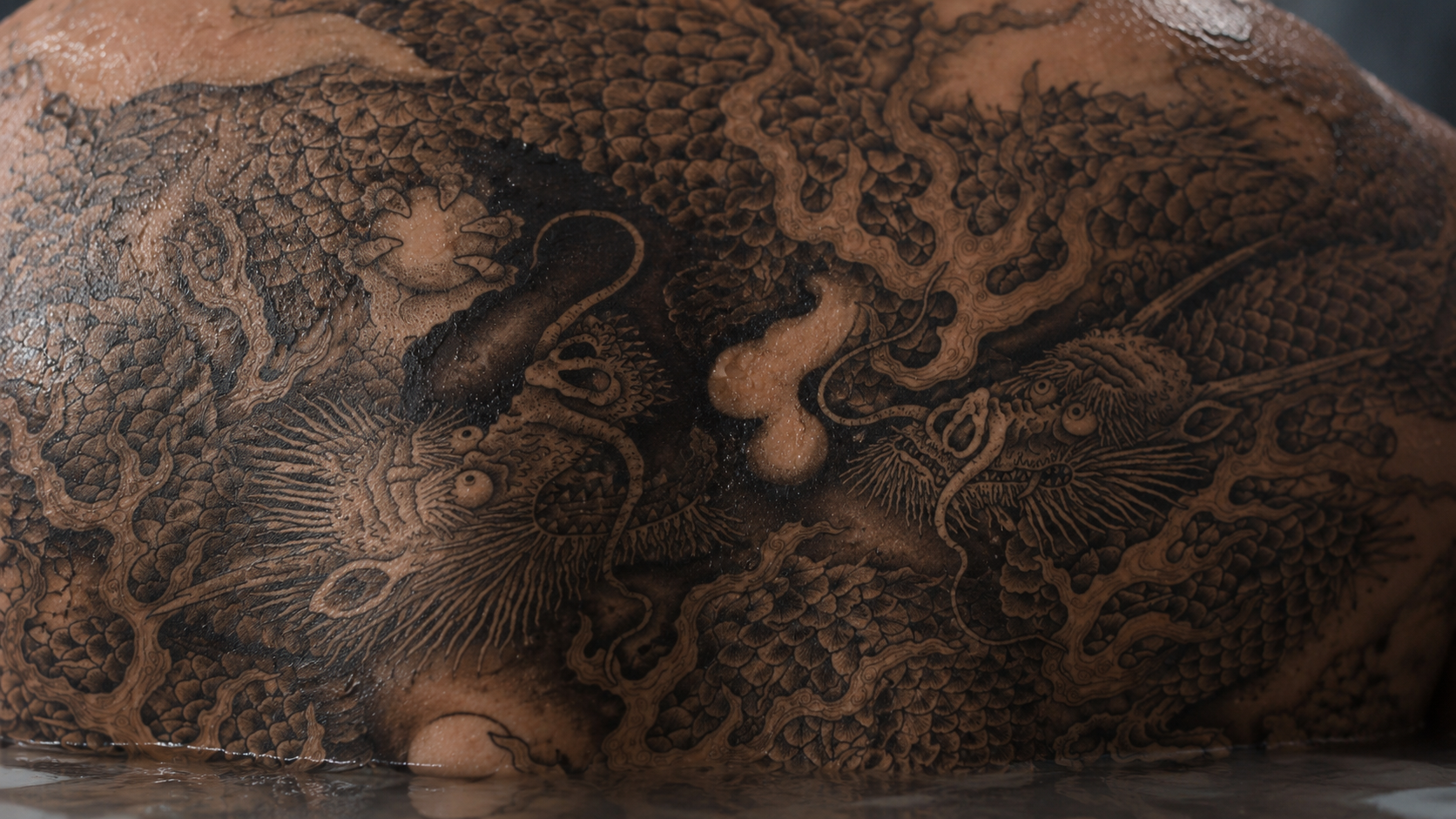 Tatuaje japonés tradicional de dragón
