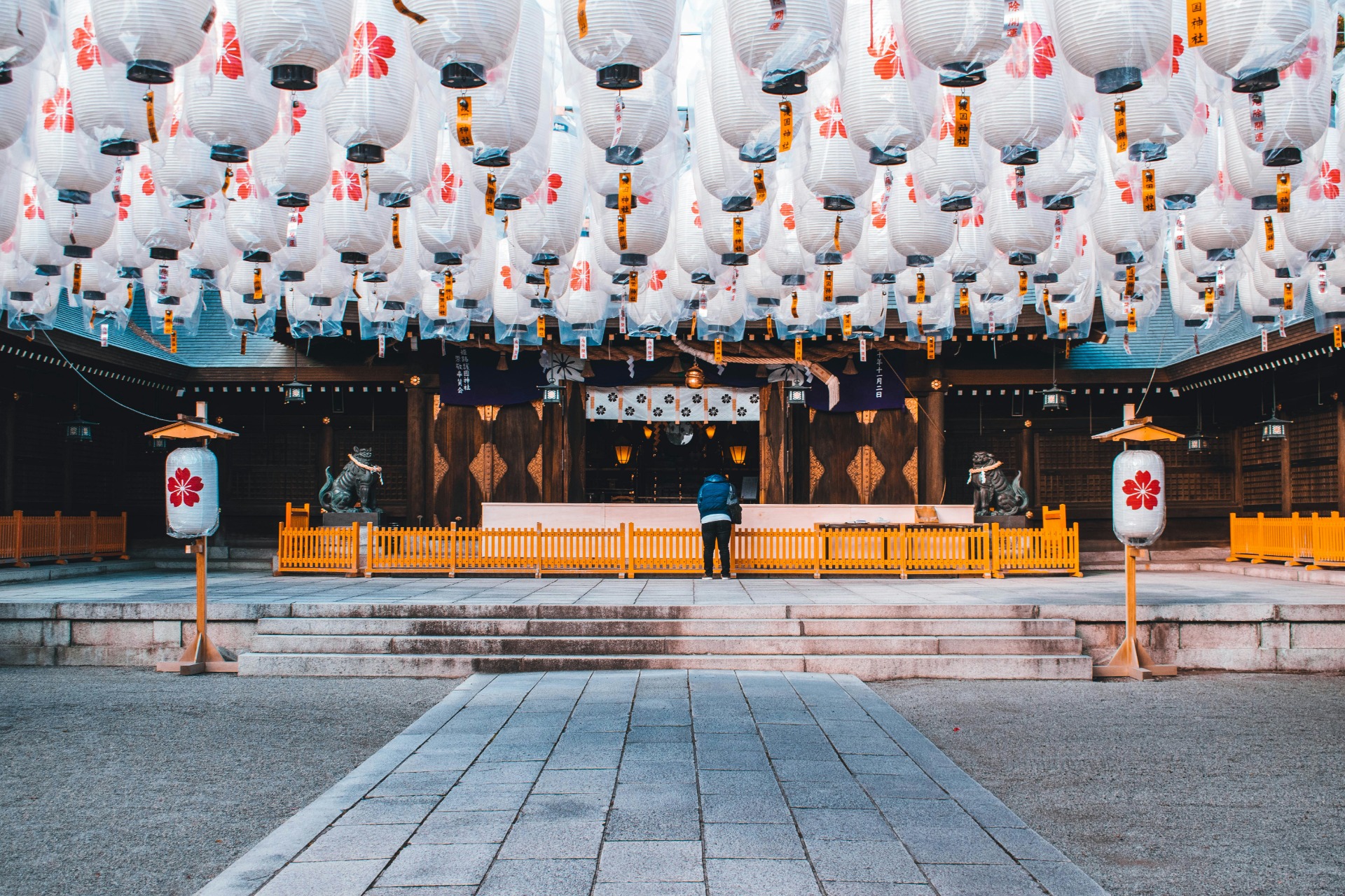 Interior de un templo de Himeji