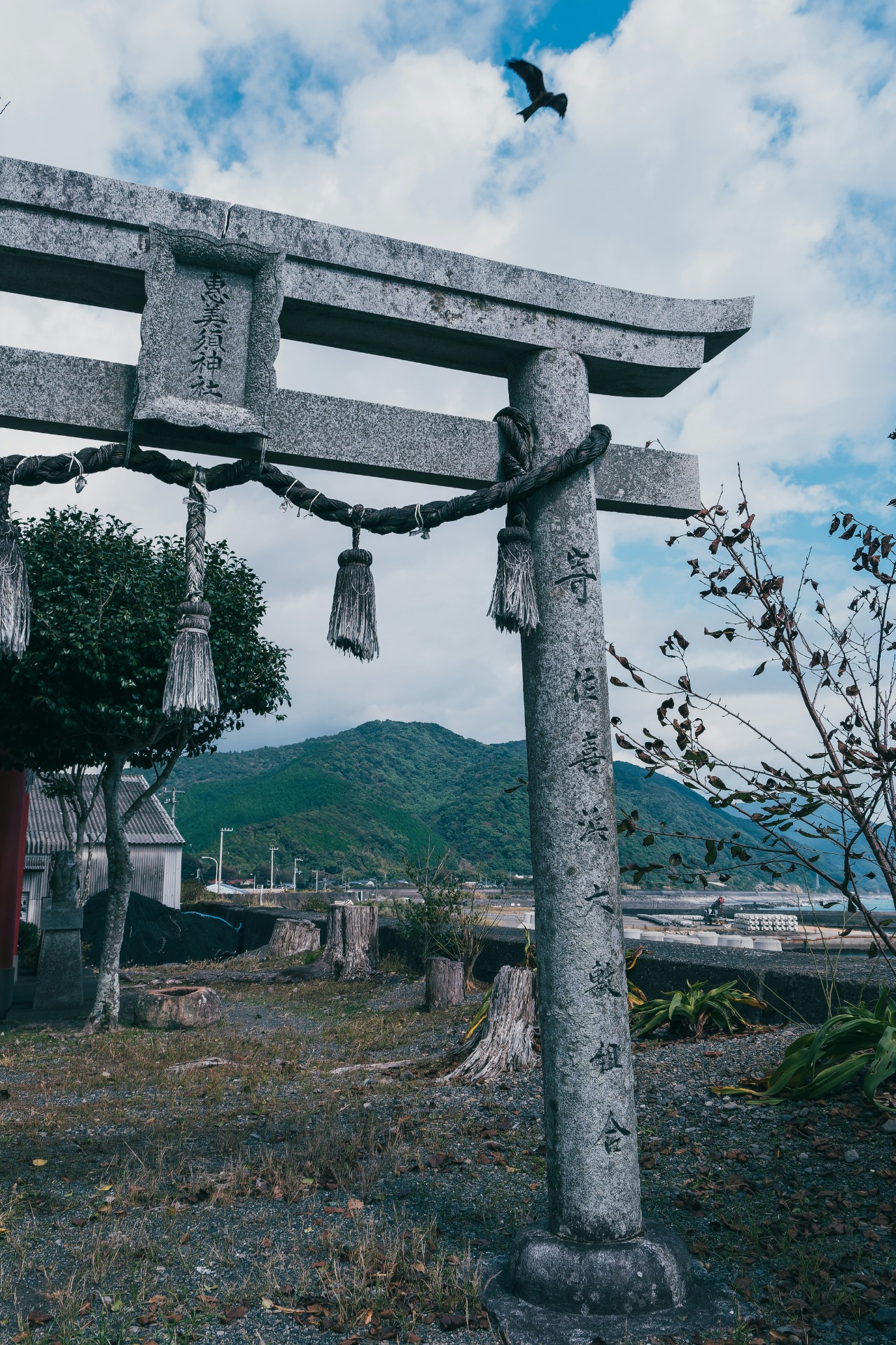 Un Torii junto al mar en Kochi
