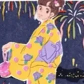 Ilustración de Iko de una chica en yukata