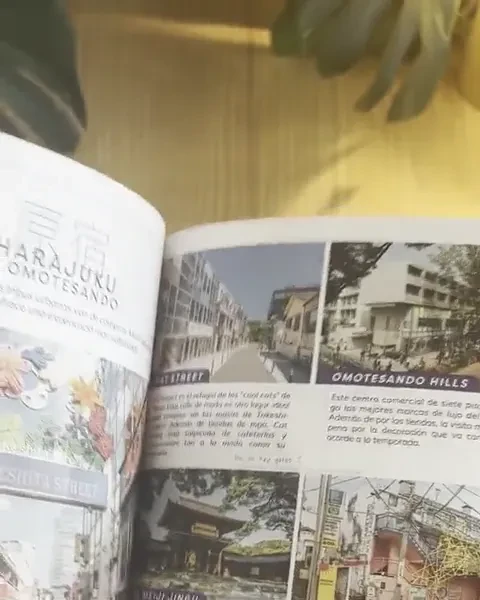 Vídeo pasando las páginas de la guía Japonal, con Harajuku, Omotesando y el Bingo de Tokio
