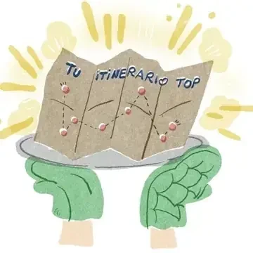 Ilustración de Iko de un itinerario dibujado a mano